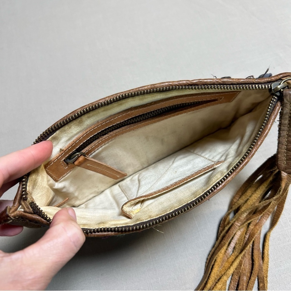 Will Leather Goods Woven Boho Clutch Wristlet • Leather Trim • Multicolor - Picture 12 of 16